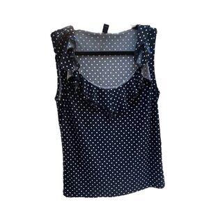 Navy Polka Dot Sleeveless Top
